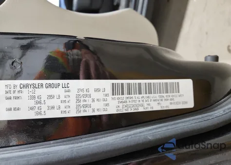 2012 Dodge Grand Caravan Sxt from USA, damaged, VIN 2C4RDGCG0CR224361